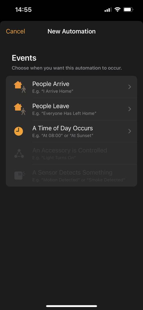 HomePod mini setting new Automation