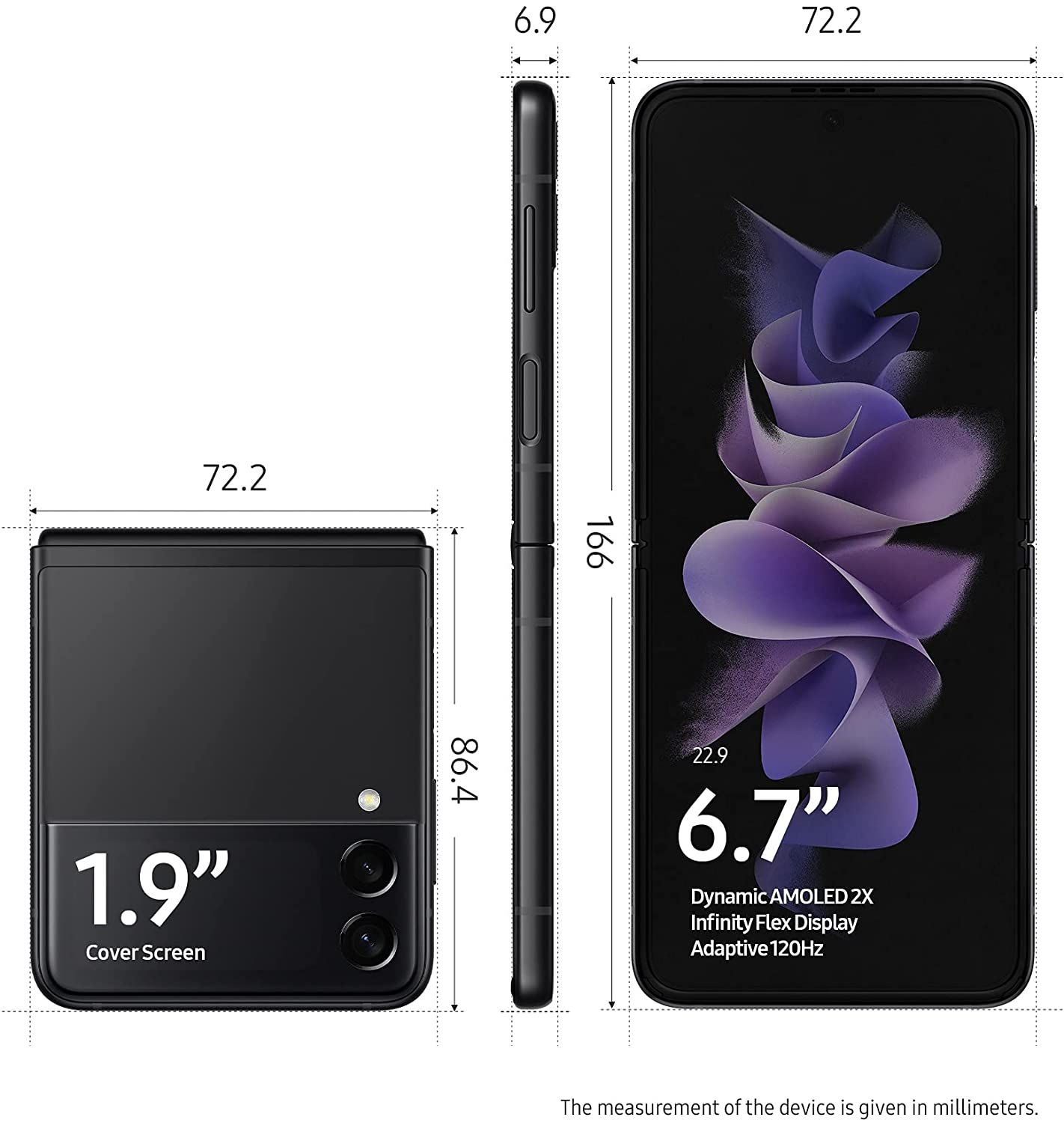 SAMSUNG Galaxy Z Flip 3 Dimensions