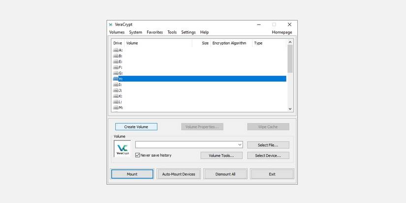 encrypting using veracrypt