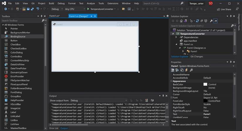 How to Create Your First Windows Forms (Winforms) Application in Visual ...