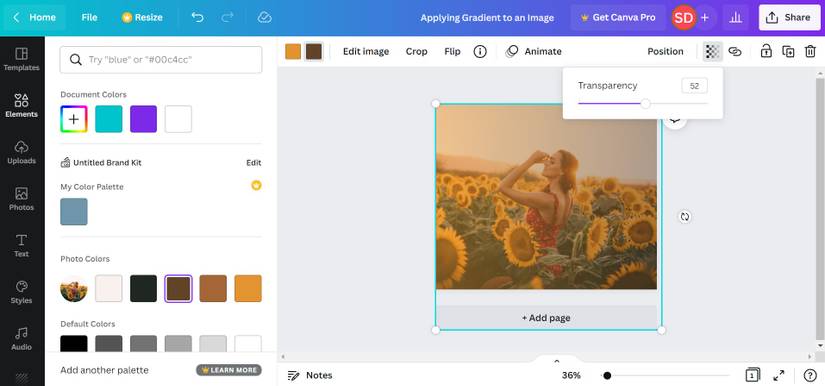 How to Apply a Transparent Gradient to an Image in Canva: 2 Ways