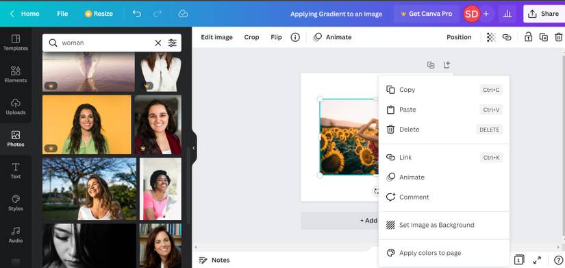 How to Apply a Transparent Gradient to an Image in Canva: 2 Ways