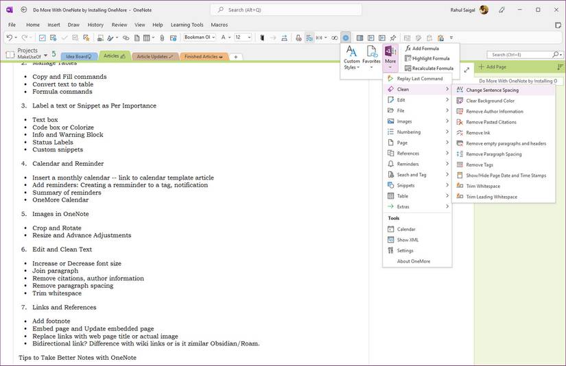 One More Note How to Increase the Functionality of OneNote With OneMore Add-In