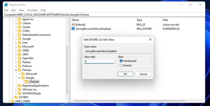 The Edit DWORD window 