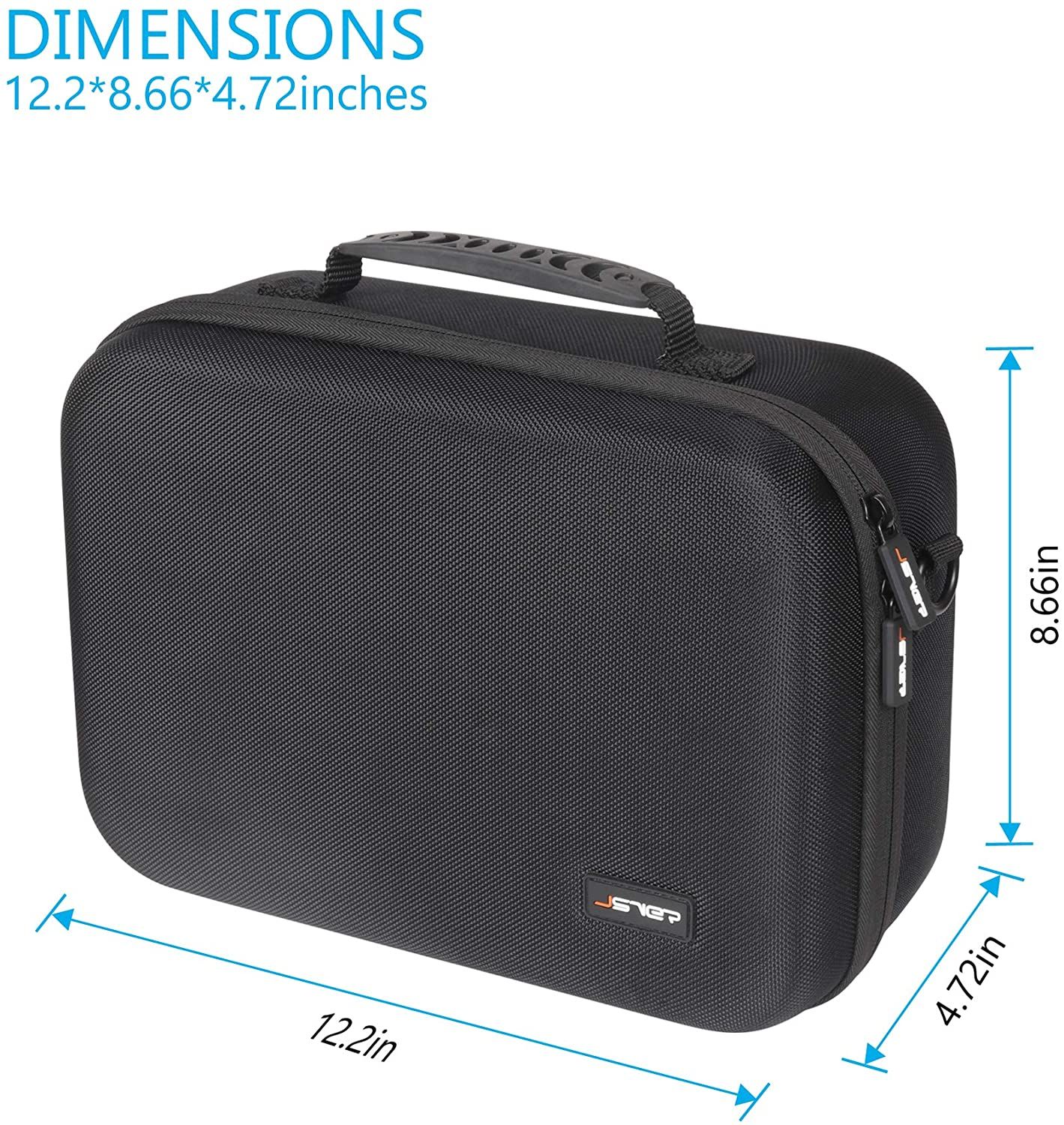 The dimensions of a hard carrying case for VR