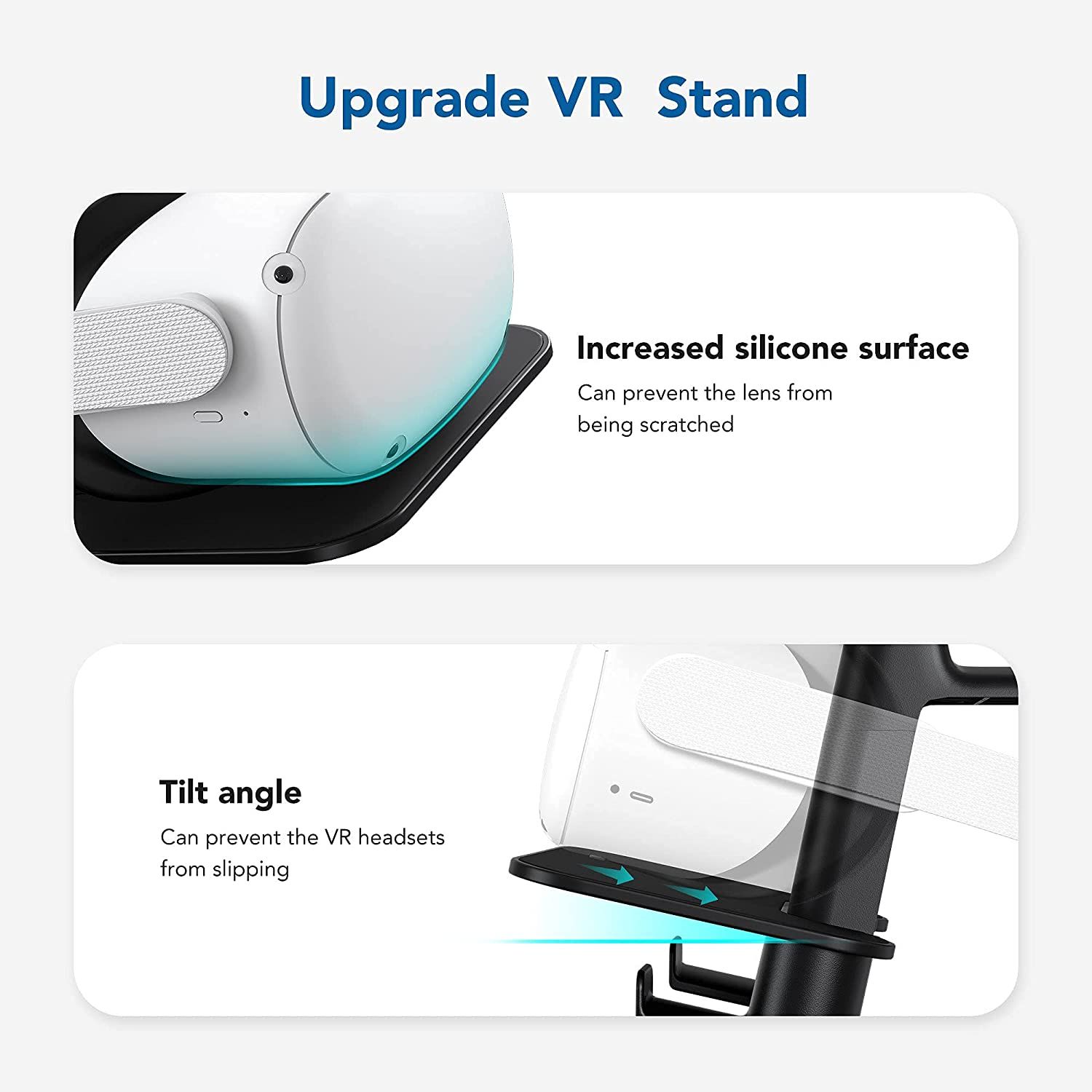 close up of vr display stand and vr headset