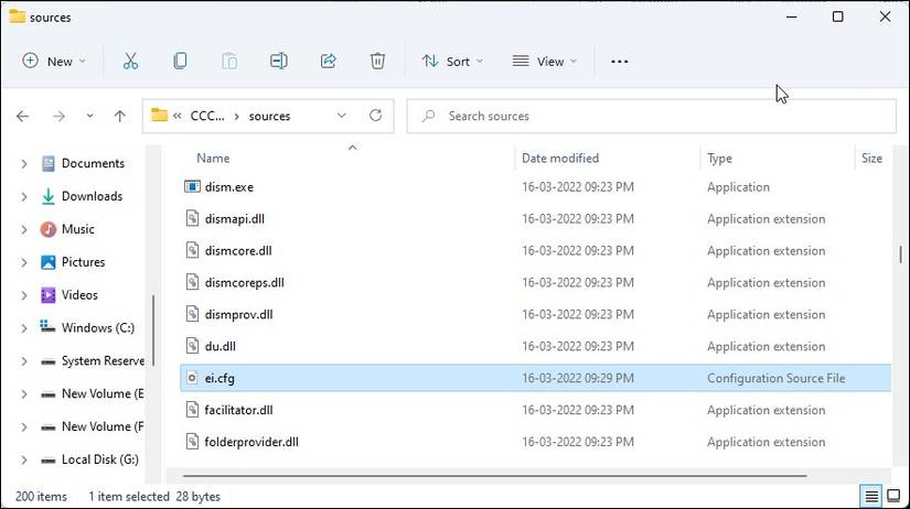 move ei cfg file sources folder installation media