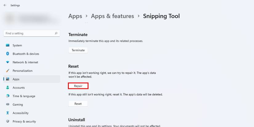 How to Fix Snipping Tool Not Working on Windows 11