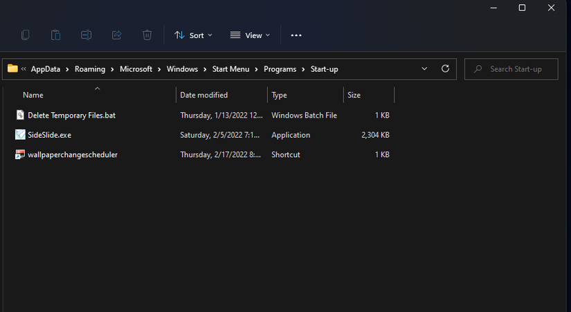 The Start-up folder