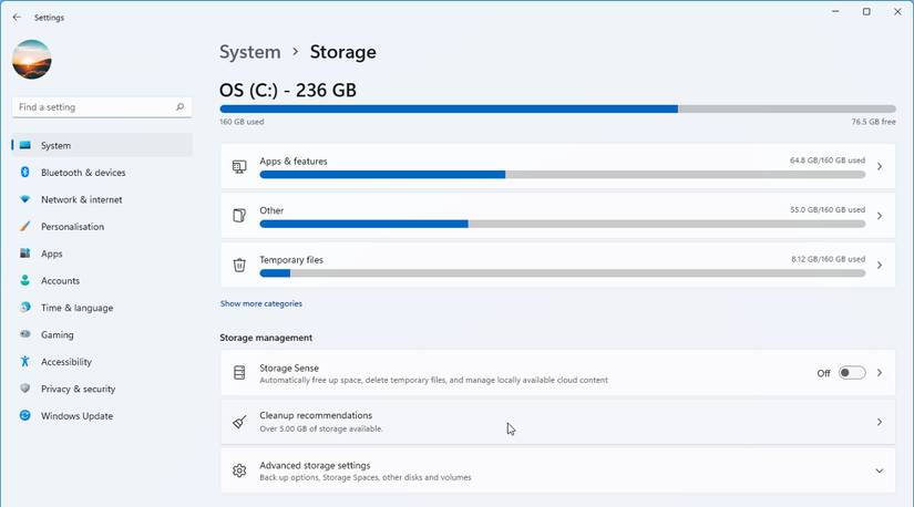 How to Free Storage Space With Cleanup Recommendations