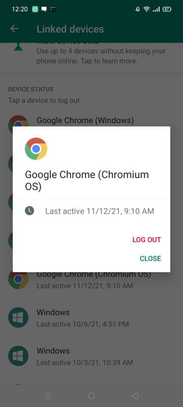 Loging Out of Linked WhatsApp Account