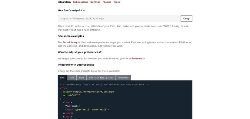 How to Create a Contact Form Using Formspree