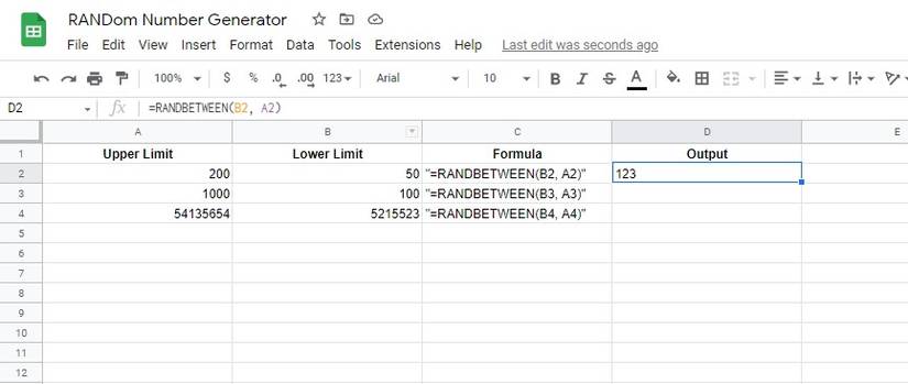 How to Build a Random Number Generator in Google Sheets