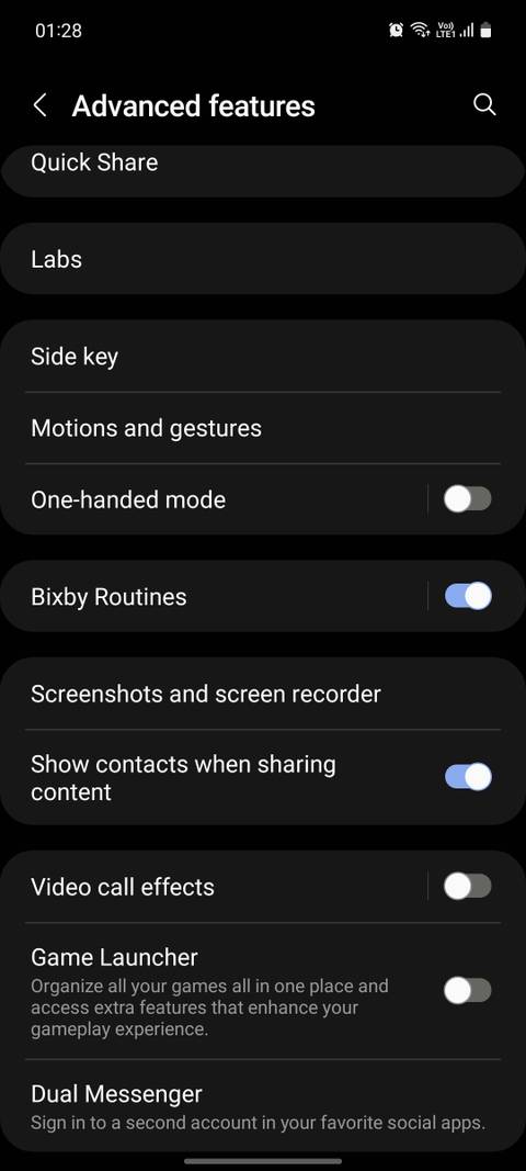 Samsung OneUI advanced features
