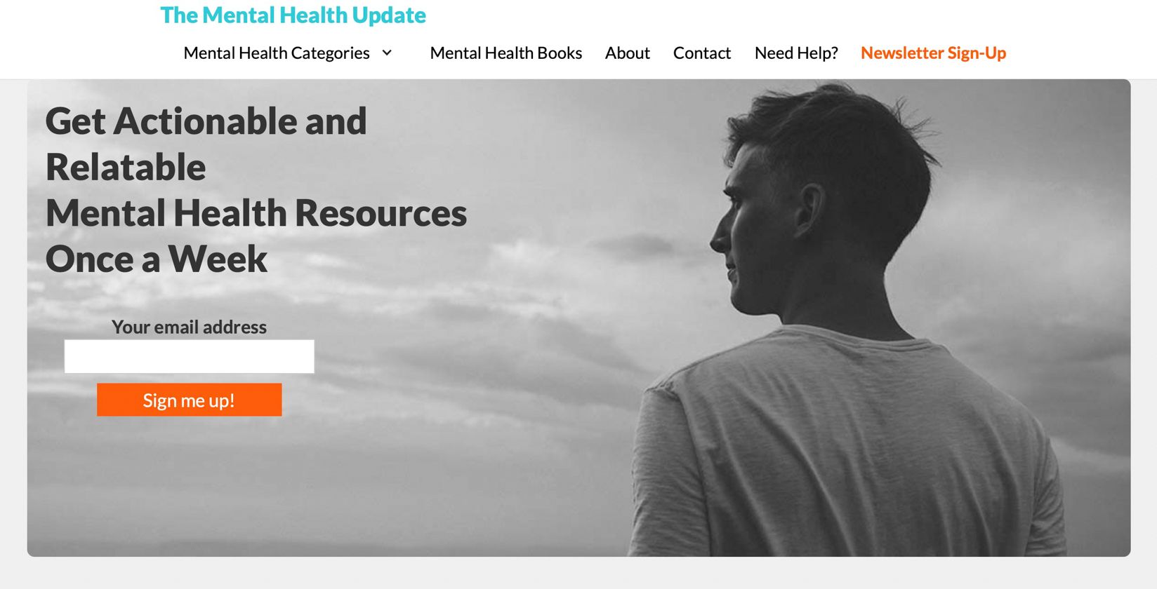 Screenshot of The Mental Health Update website