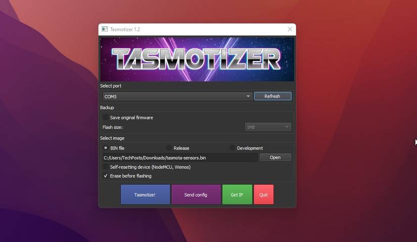 flash tasmota sensor firmware nodemcu d1mini