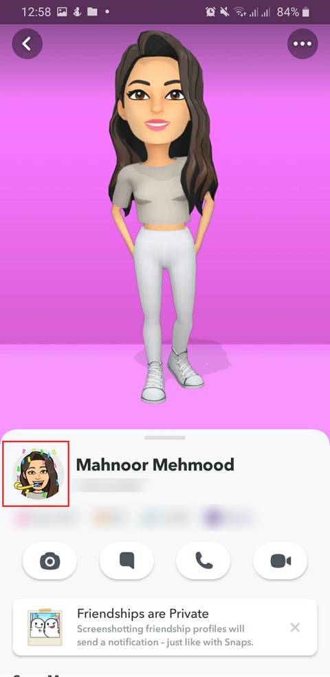 snapchat friendship profile highlighting bitmoji