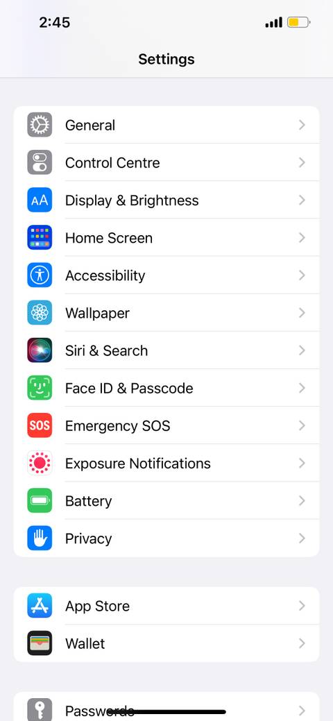 iphone settings app
