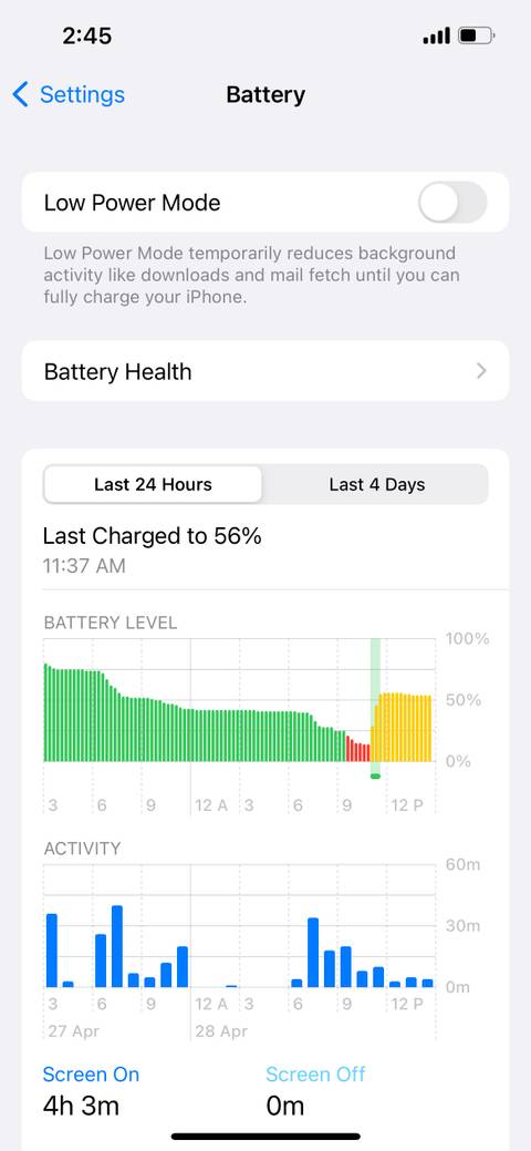 turn off low power mode in iphone settings