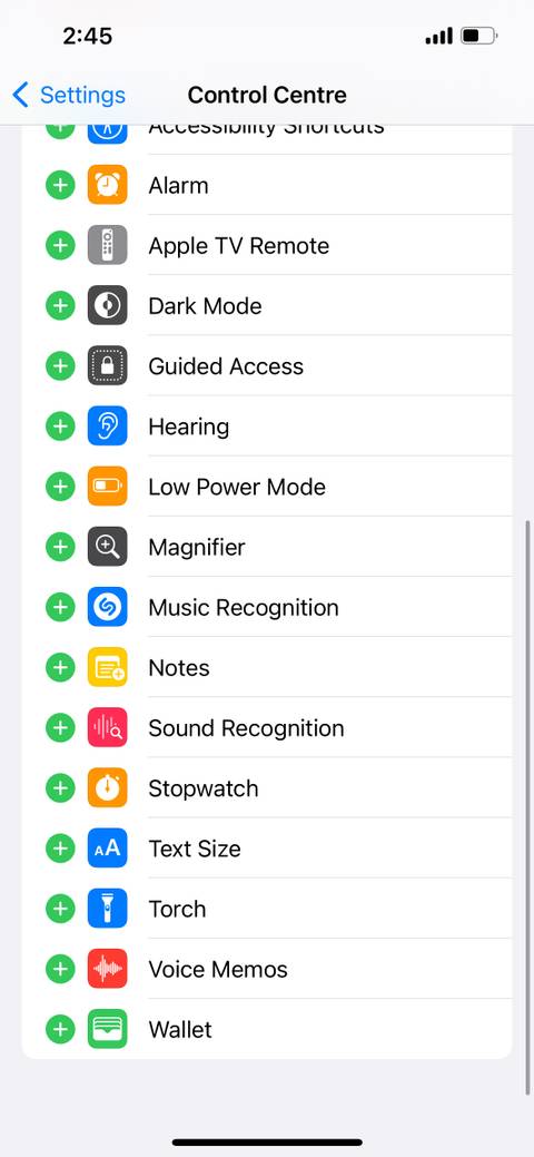 customize iphone control center