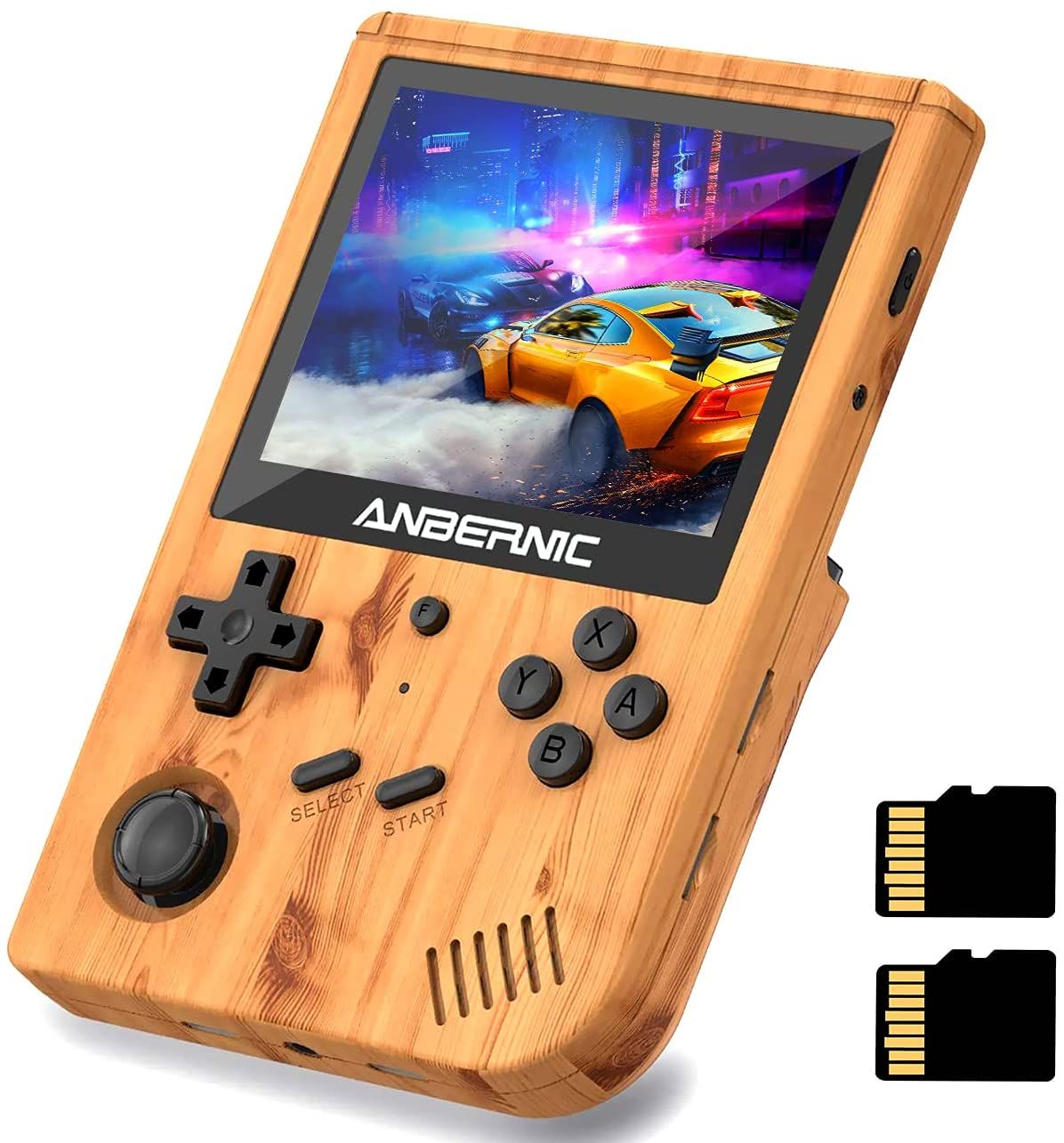 Anbernic RG351V Handheld Game Console wood design