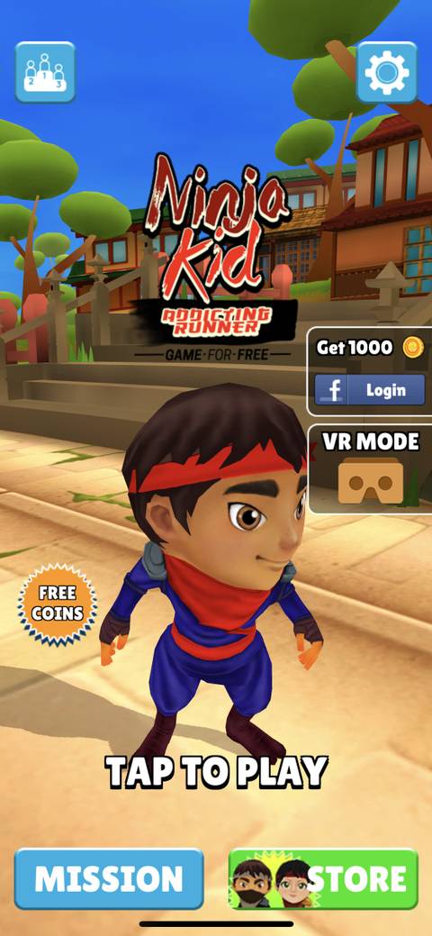 ninja kid vr menu