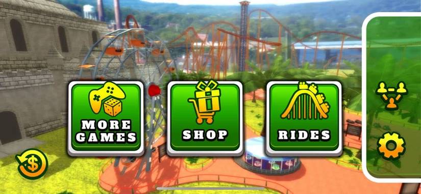 roller coaster vr menu