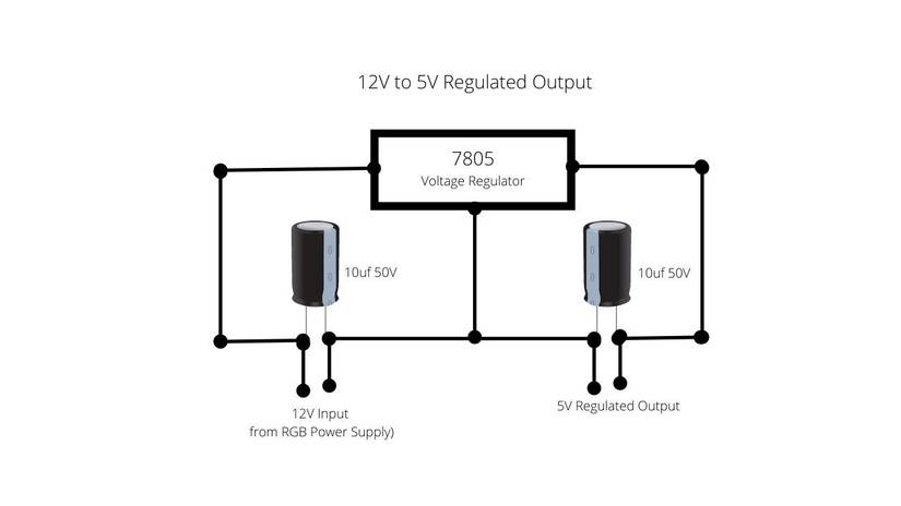 use 7805 convert 12v 5v for nodemcu d1mini