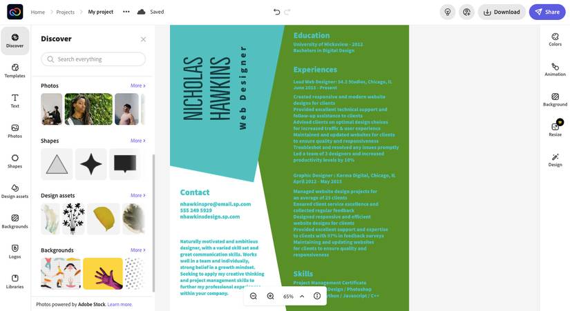 How to Create a Resume Using Adobe Express in 5 Easy Steps