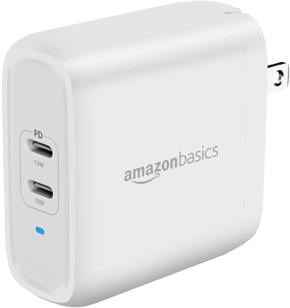 Amazon Basics 36W Two-Port USB-C Wall Charger