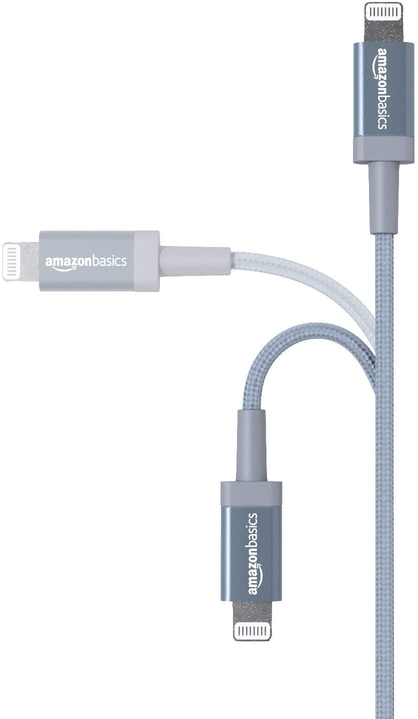 Amazon Basics Nylon USB-A to Lightning Cable Bend