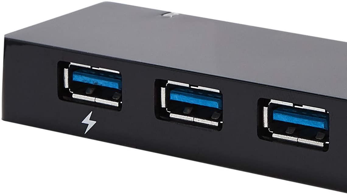 Amazon Basics Slim High-Speed 4 Port USB 3.0 Hub Ports