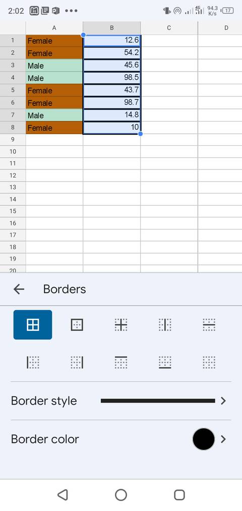 How to Format a Spreadsheet on the Google Sheets Mobile App