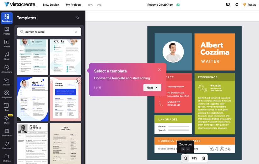How to Create a Resume Using VistaCreate