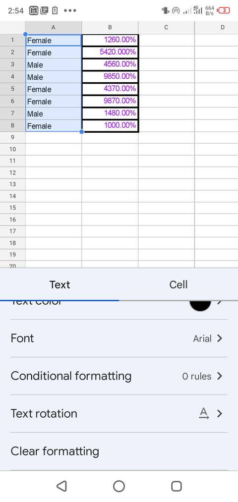 How to Format a Spreadsheet on the Google Sheets Mobile App