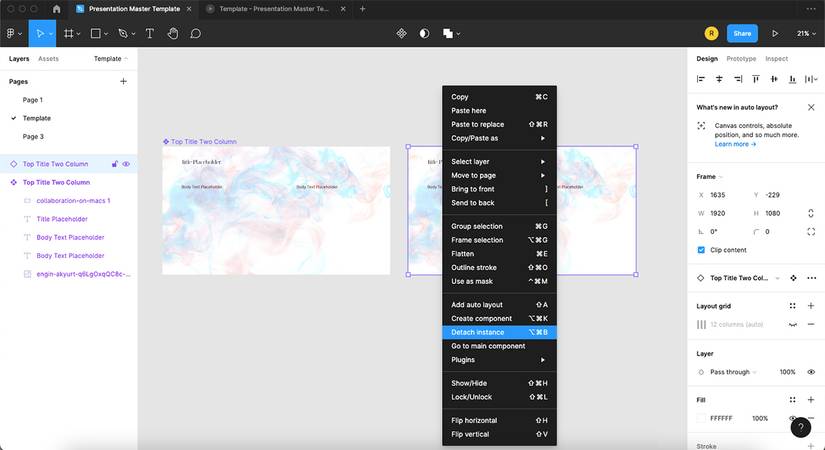 How to Create Master Templates for Presentations in Figma