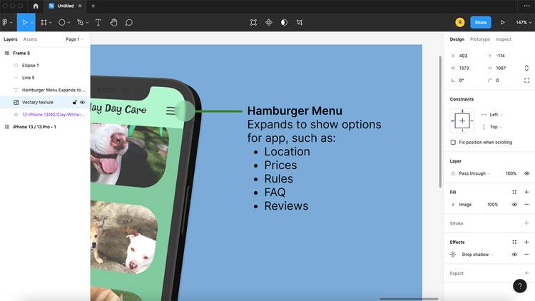 Figma screen showing zoomed in design with blurred 60% opacity green circle.