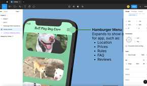 Figma screen with zoomed in design showing a green circle next to horizontal green line.