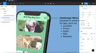 Figma screen with zoomed in design showing a green circle next to horizontal green line.