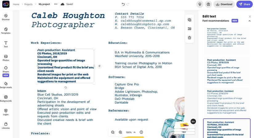 How to Create a Resume Using Adobe Express in 5 Easy Steps