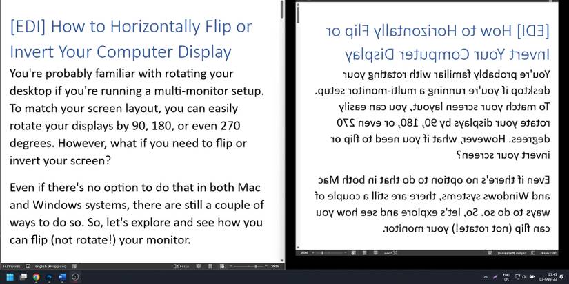 Inverted Screen Example How to Horizontally Flip or Invert Your Computer Display