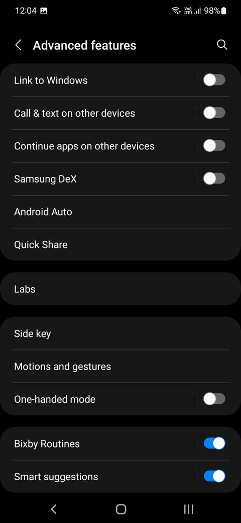 One UI Advanced features