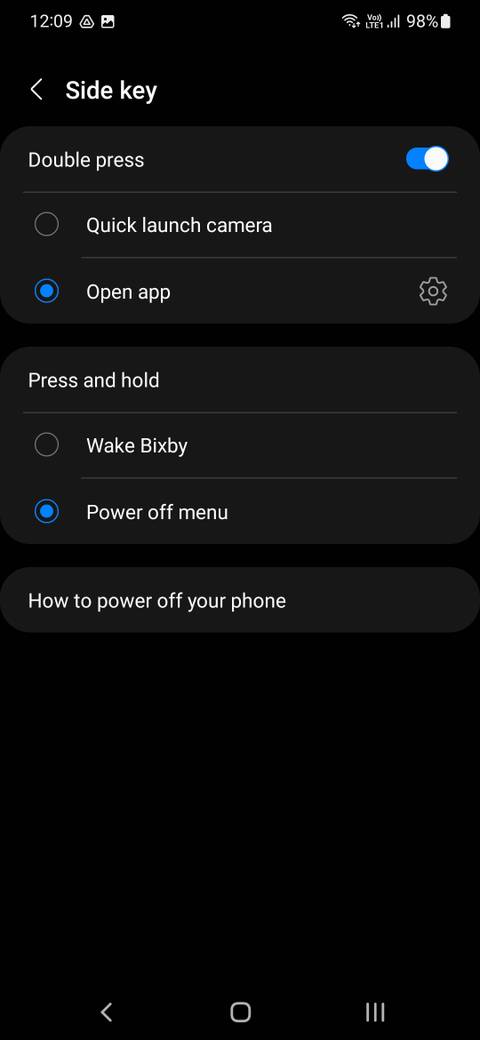 One UI side key setting