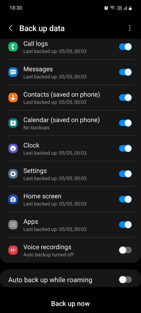 Samsung back up data