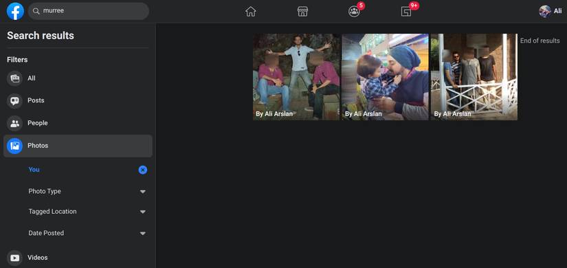 Search Result for Photos on Facebook