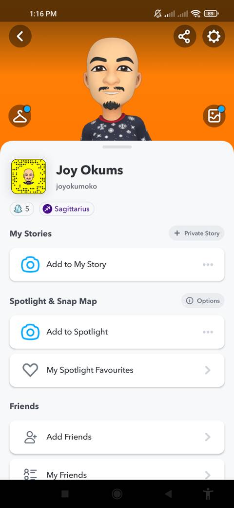 Bitmoji or Profile picture