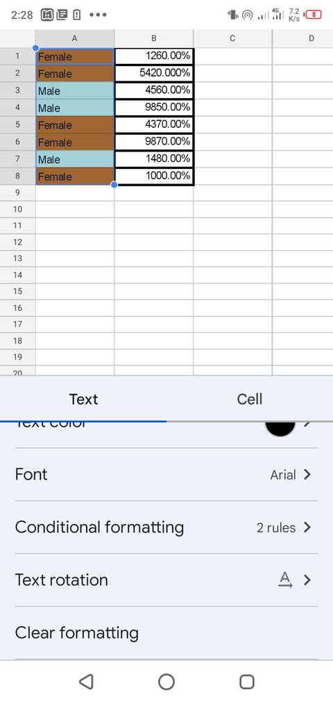 Google Sheet Textformat How to Format a Spreadsheet on the Google Sheets Mobile App