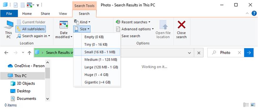 Search empty folders 