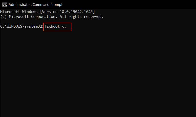 Cmd Fixboot How to Fix a