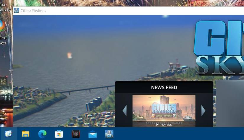 A game in windowed mode